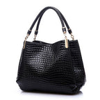 Women's Bag Large Capacity Tote Daily Commute Women's Shoulder Bag Crocodile Print Bright Face Handbag Shopping